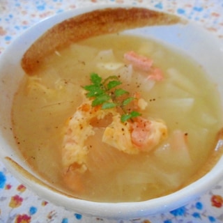 鮭と玉ねぎのスープ